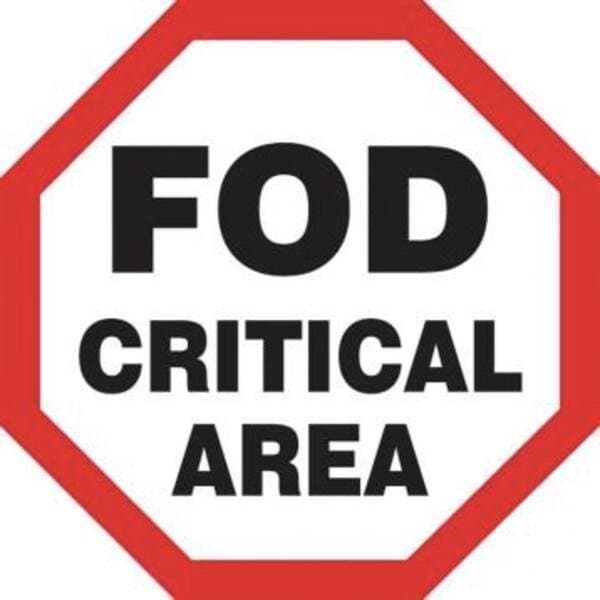 Accuform SAFETY SIGN FOD CRITICAL AREA 12 MQTL520XP MQTL520XP - main